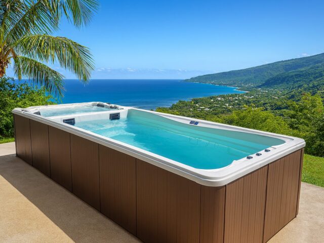 Spa de nage face à l’océan à La Réunion, visuel d'ambiance non contractuel