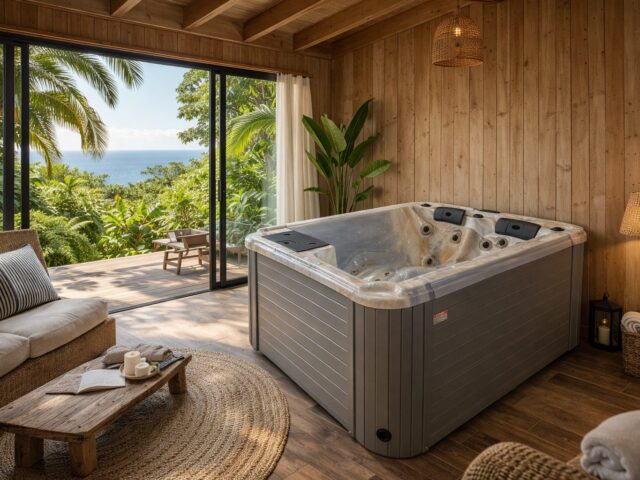 Spa Terraza 2 places installé en intérieur, visuel d'ambiance non contractuel