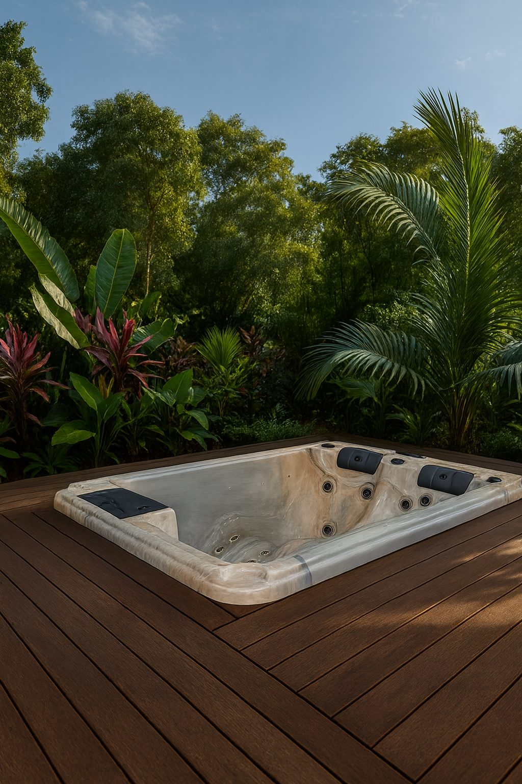 Spa Terraza sur terrasse bois, visuel d'ambiance non contractuel