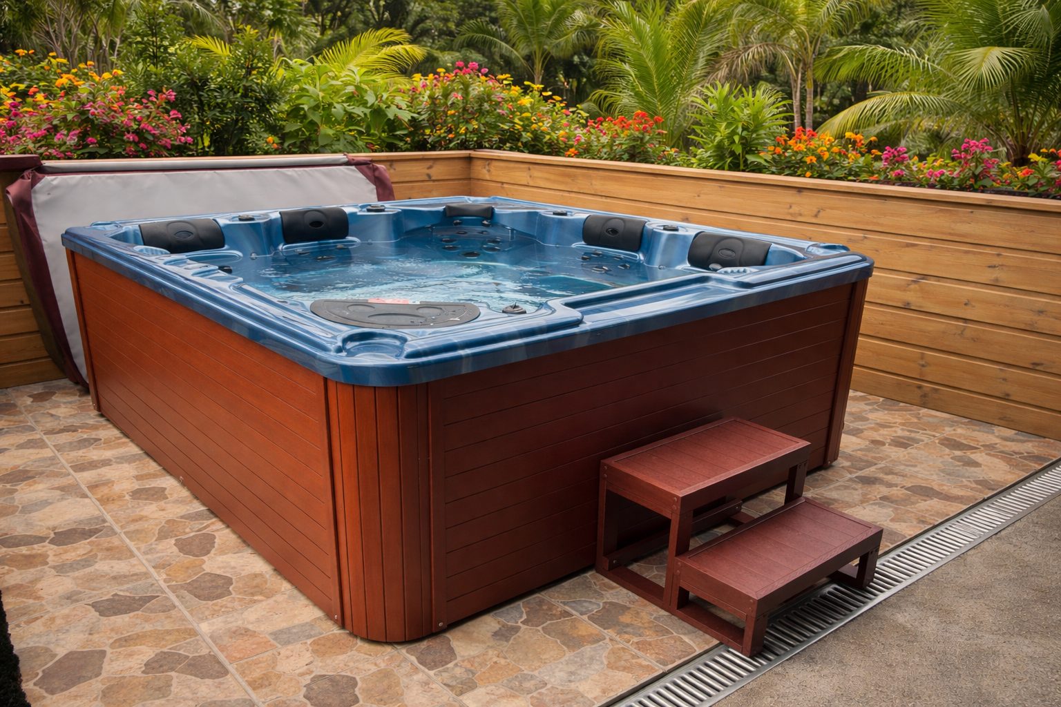 Spa Zala I dans un jardin tropical, visuel d'ambiance non contractuel